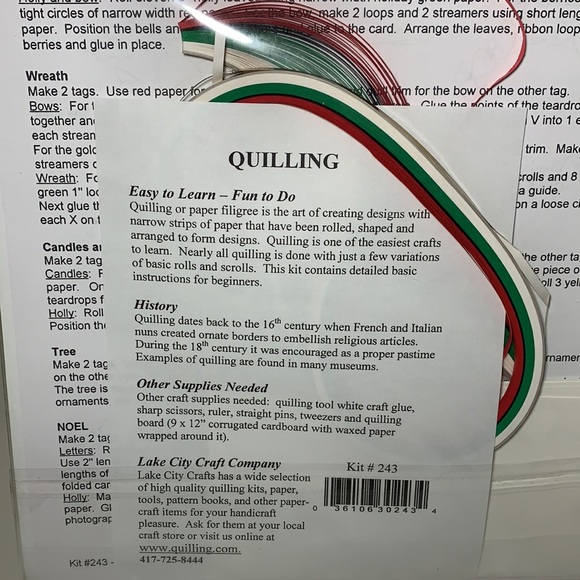 VTG Quilling Kit Christmas #243 Lake City Craft Co - Picture 10 of 12